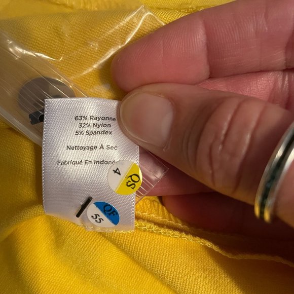 Talbots Yellow Sleeveless Sheath Dress Knee Length V Neck Cutout Detail NWT Size - Picture 10 of 11